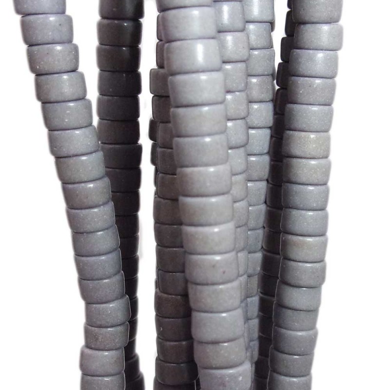 Perline Heishi Vetro rondelle 4.5x2.5 mm grey filo 40 cm - hei7722 - pietreeminuterie.com Perline Heishi Vetro rondelle 4.5x2.5 mm grey filo 40 cm (hei7722) - pietreeminuterie.com