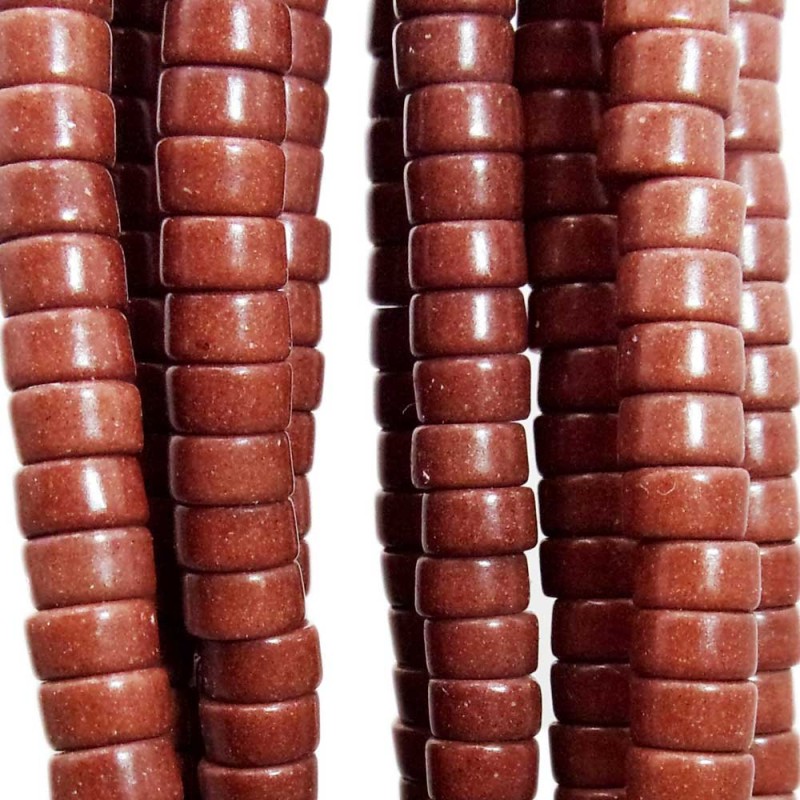 Perline Heishi Vetro rondelle 4.5x2.5 mm marroni filo 40 cm - hei7ggt - pietreeminuterie.com Perline Heishi Vetro rondelle 4.5x2.5 mm marroni filo 40 cm (hei7ggt) - pietreeminuterie.com