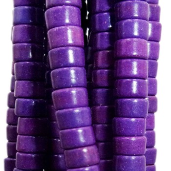 Perline Heishi Vetro rondelle 4.5x2.5 mm viola filo 40 cm Perline Heishi Vetro rondelle 4.5x2.5 mm viola filo 40 cm