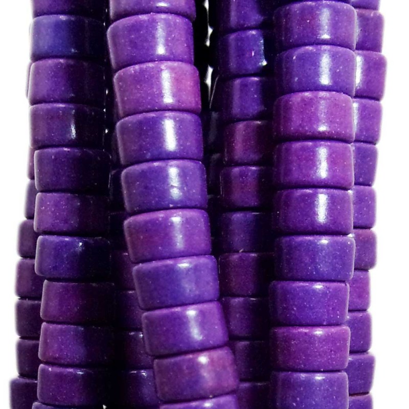 Perline Heishi Vetro rondelle 4.5x2.5 mm viola filo 40 cm - vyo9963 - pietreeminuterie.com Perline Heishi Vetro rondelle 4.5x2.5 mm viola filo 40 cm (vyo9963) - pietreeminuterie.com