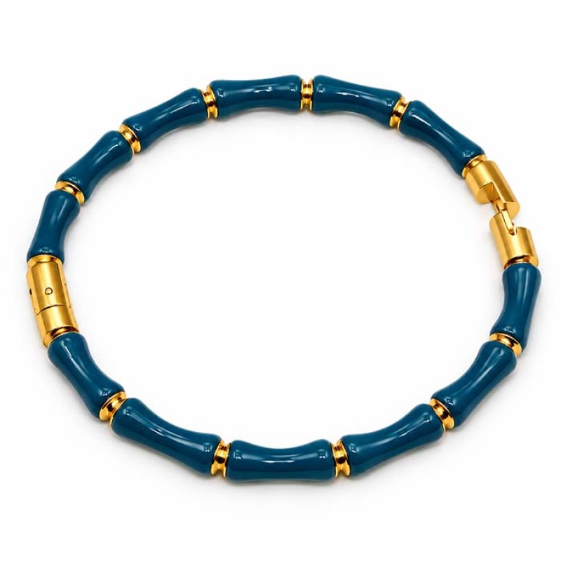 Bracciale rigido in acciaio oro verde bottiglia scuro polso fino a 20cm conf. 1 pz Bracciale rigido in acciaio oro verde bottiglia scuro polso fino a 20cm conf. 1 pz