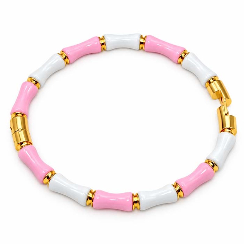 Bracciale rigido in acciaio oro smaltato marrone conf. 1 pz - br-ty888 - pietreeminuterie.com Bracciale rigido in acciaio oro smaltato marrone conf. 1 pz (br-ty888) - pietreeminuterie.com