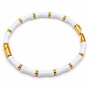 Bracciale rigido in acciaio oro bianco polso fino a 20cm conf. 1 pz