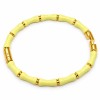 Bracciale rigido in acciaio oro avorio polso fino a 20cm conf. 1 pz Bracciale rigido in acciaio oro smaltato marrone conf. 1 pz (br-ty888) - pietreeminuterie.com