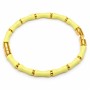 Bracciale rigido in acciaio oro avorio polso fino a 20cm conf. 1 pz