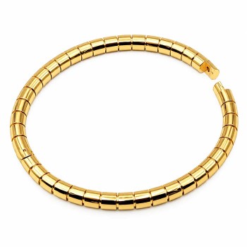 Bracciale rigido in acciaio oro polsi fino a 20 cm conf. 1 pz