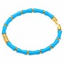 Bracciale rigido in acciaio oro azzurro polsi fino a 20cm conf. 1 pz