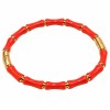 Bracciale rigido in acciaio oro smaltato corallo conf. 1 pz