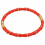 Bracciale rigido in acciaio oro smaltato corallo conf. 1 pz