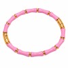Bracciale rigido in acciaio oro smaltato rosa conf. 1 pz
