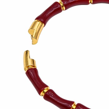 Bracciale rigido in acciaio oro smaltato grigio conf. 1 pz