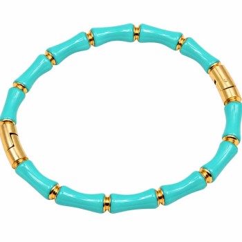 Bracciale rigido in acciaio oro smaltato tiffany conf. 1 pz
