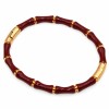 Bracciale rigido in acciaio oro smaltato marrone conf. 1 pz