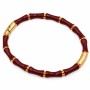 Bracciale rigido in acciaio oro smaltato marrone conf. 1 pz