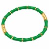 Bracciale rigido in acciaio oro smaltato verde conf. 1 pz