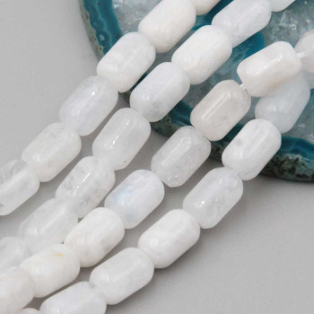 Pietre dure barilotto labradorite bianca grado A++ 9x6 liscio conf.10 pz