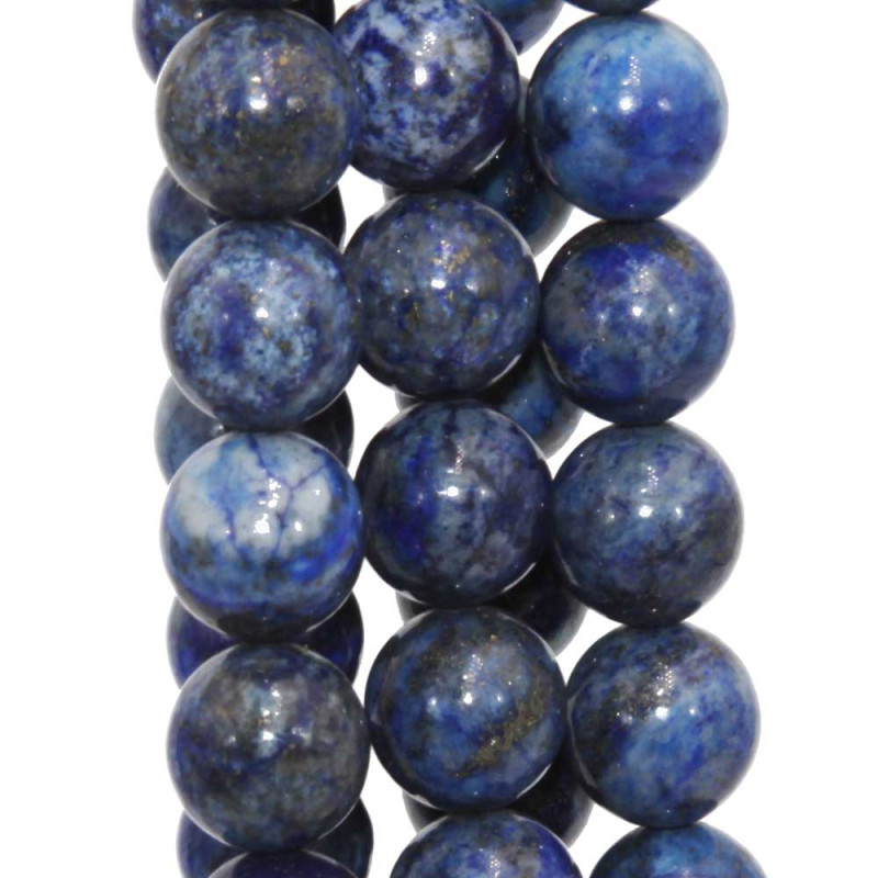 Lapislazzuli tondo liscio 10 mm filo 40 cm (lap-10-mm) - pietreeminuterie.com