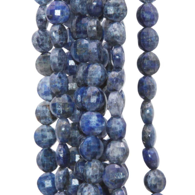 Pietre Dure diamond cut Lapislazzuli disco sfac. 4 mm filo 40 cm (lap-d3332) - pietreeminuterie.com