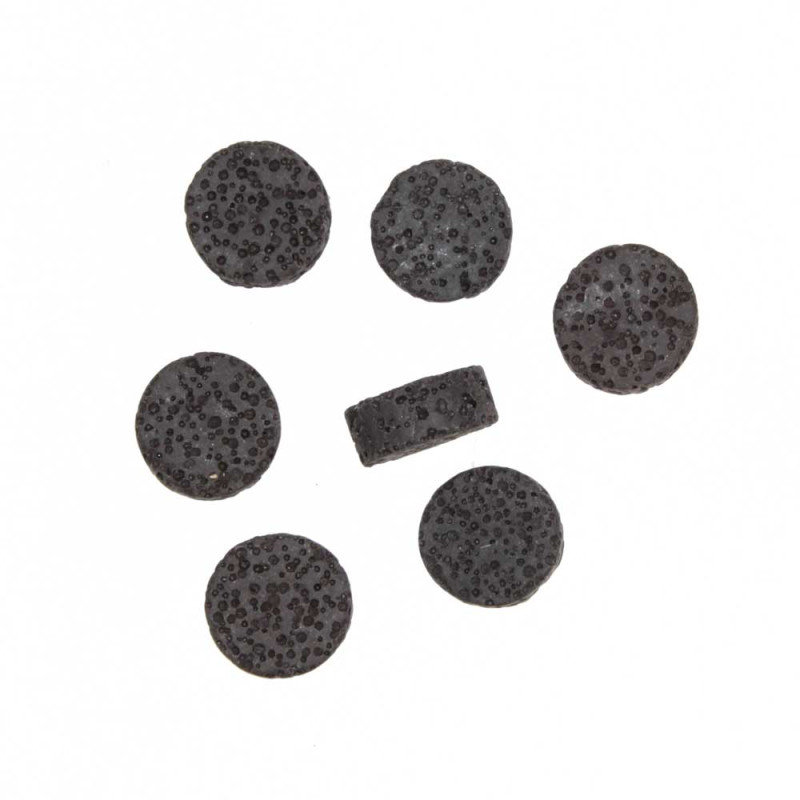Lava gettone nera 15x6 mm conf. 10 pz (fb9763) - pietreeminuterie.com