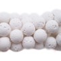 Perline di lava tonda 6 mm bianco candido filo 40 cm