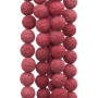 Perline lava tonda 13 mm rosa anticato filo 40 cm
