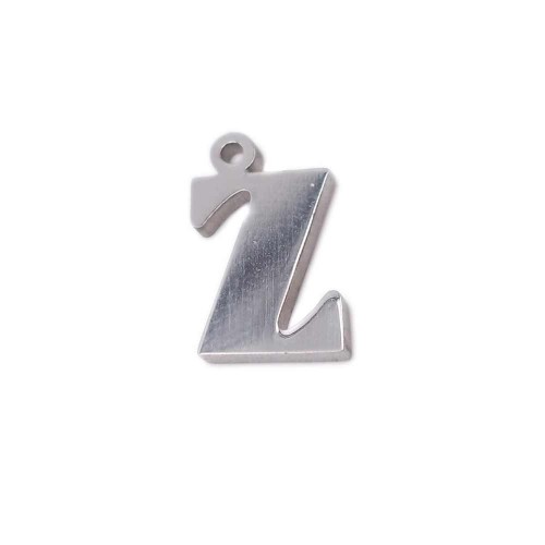 Charms Lettere | Charms lettera Z in acciaio 10.5 mm pacco 1 pz - LetteraZ1