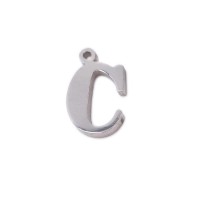 Charms lettera C in acciaio 10.5 mm pacco 1 pz
