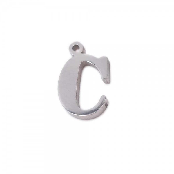Charms Lettere | Charms lettera C in acciaio 10.5 mm pacco 1 pz - LetteraC1
