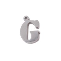 10 pezzi Charms lettera G in acciaio 10.5 mm