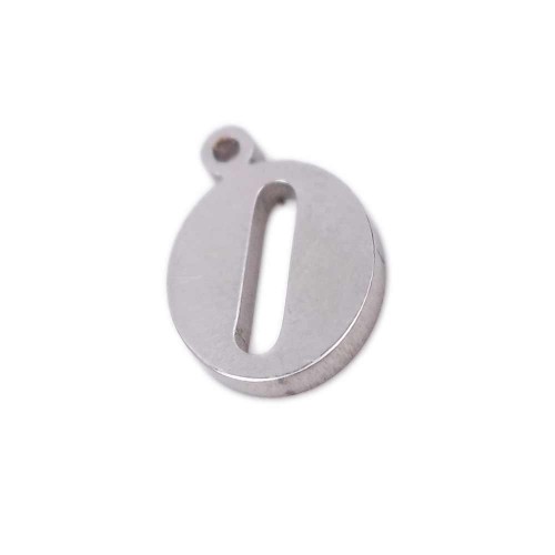 Charms Lettere | Charms lettera O in acciaio 10.5 mm pacco 1 pz - LetteraO1