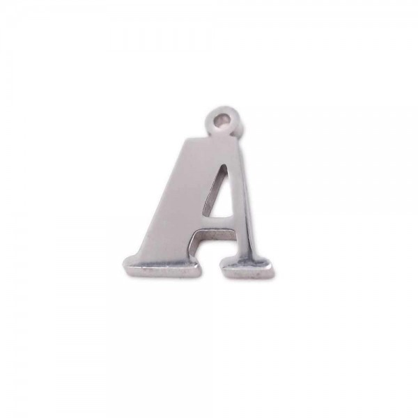 Charms Lettere | Charms lettera A in acciaio 10.5 mm pacco 1 pz - LetteraA1