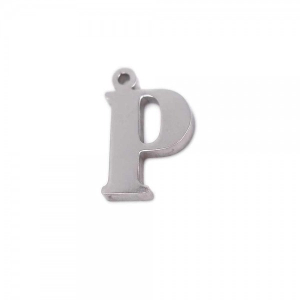 Charms Lettere | Charms lettera P in acciaio 10.5 mm pacco 1 pz - LetteraP1