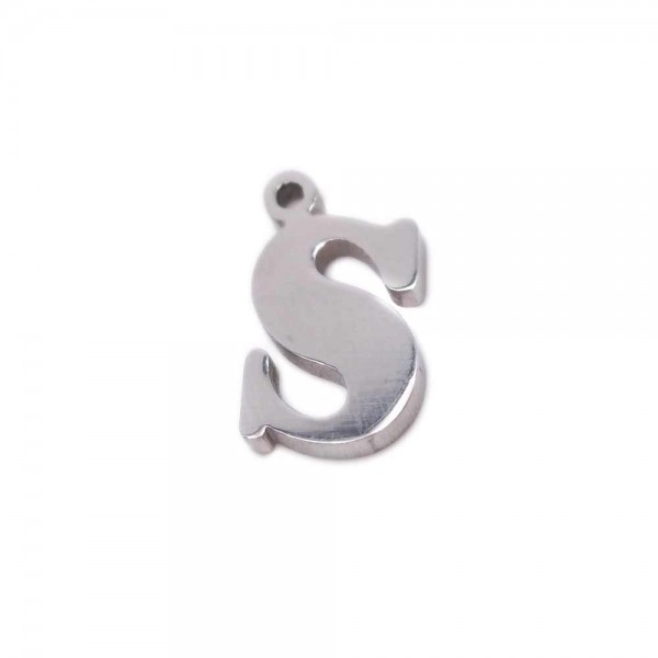 Charms Lettere | Charms lettera S in acciaio 10.5 mm pacco 1 pz - LetteraS1
