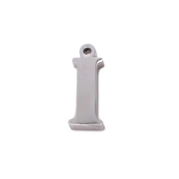 10 pezzi Charms lettera I in acciaio 10.5 mm