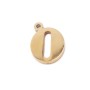 Charms lettera O in acciaio placcata oro 10.5 mm pacco 1 pz