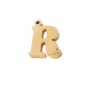 Charms lettera R in acciaio placcata oro 10.5 mm pacco 1 pz