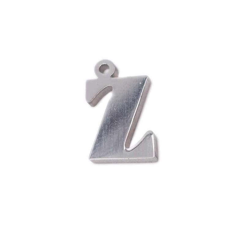 10 pezzi Charms lettera Z in acciaio 10.5 mm (LetteraZ10) - pietreeminuterie.com