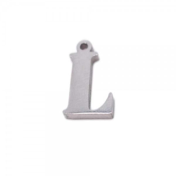 Charms Lettere | Charms lettera L in acciaio 10.5 mm pacco 1 pz - LetteraL1