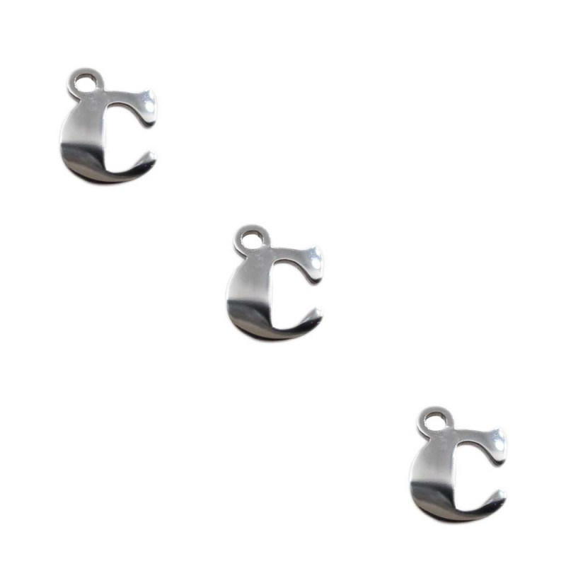 Letterina C in acciaio 6 mm pacco 5 pezzi (lett1C) - pietreeminuterie.com