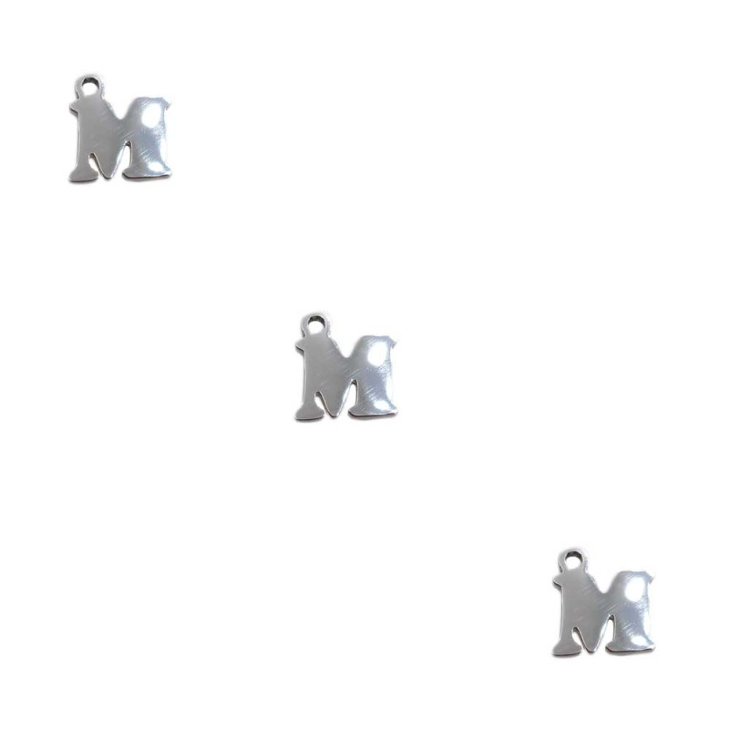 Letterina m in acciaio 6 mm pacco 5 pezzi (lett1m) - pietreeminuterie.com