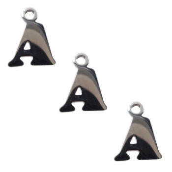 Letterina A in acciaio 6 mm pacco 5 pezzi