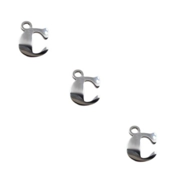 Letterina C in acciaio 6 mm pacco 5 pezzi