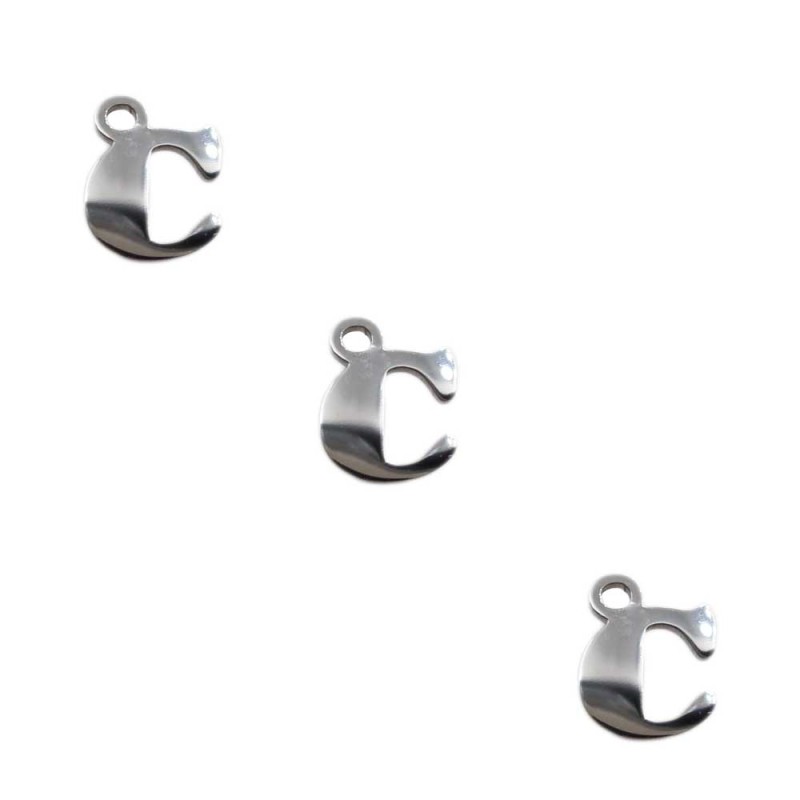 Letterina C in acciaio 6 mm pacco 5 pezzi (lett1C) - pietreeminuterie.com