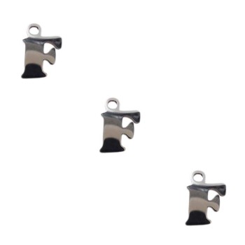 Letterina f in acciaio 6 mm pacco 5 pezzi