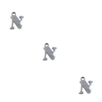 Letterina n in acciaio 6 mm pacco 5 pezzi