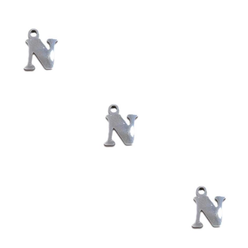 Letterina n in acciaio 6 mm pacco 5 pezzi (lett1n) - pietreeminuterie.com