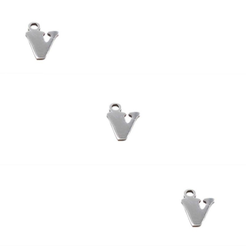Letterina v in acciaio 6 mm pacco 5 pezzi (lett1v) - pietreeminuterie.com