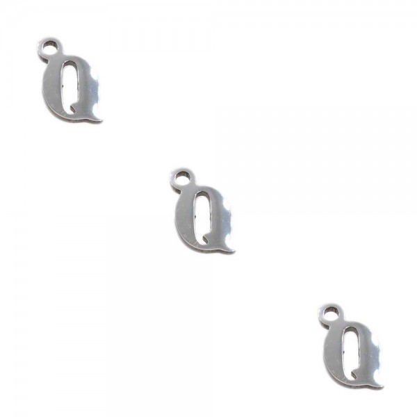 Letterine 6 mm in Acciaio | Letterina q in acciaio 6 mm pacco 5 pezzi - lett1q