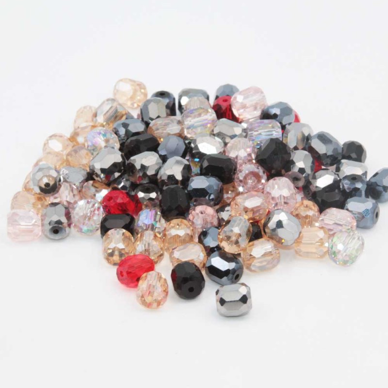 Lotto cristalli barilotto 8.5x8 mm conf. mix 50 pz (lott-09p22) - pietreeminuterie.com