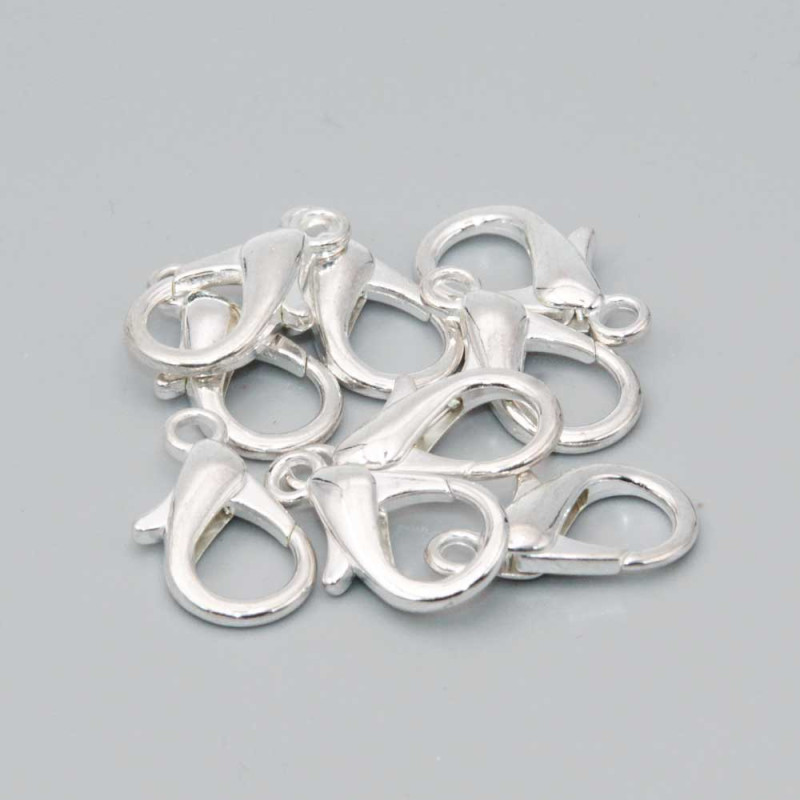 Lotto n.mo73899 moschettoni metallo argentato 16 mm conf. 30 pz (mo16899) - pietreeminuterie.com